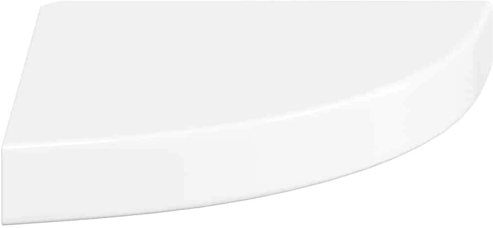 Pakabinamos kampinės lentynos, 2vnt., baltos, 25x25x3,8cm, MDF