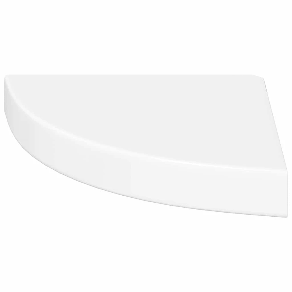 Pakabinamos kampinės lentynos, 4vnt., baltos, 25x25x3,8cm, MDF