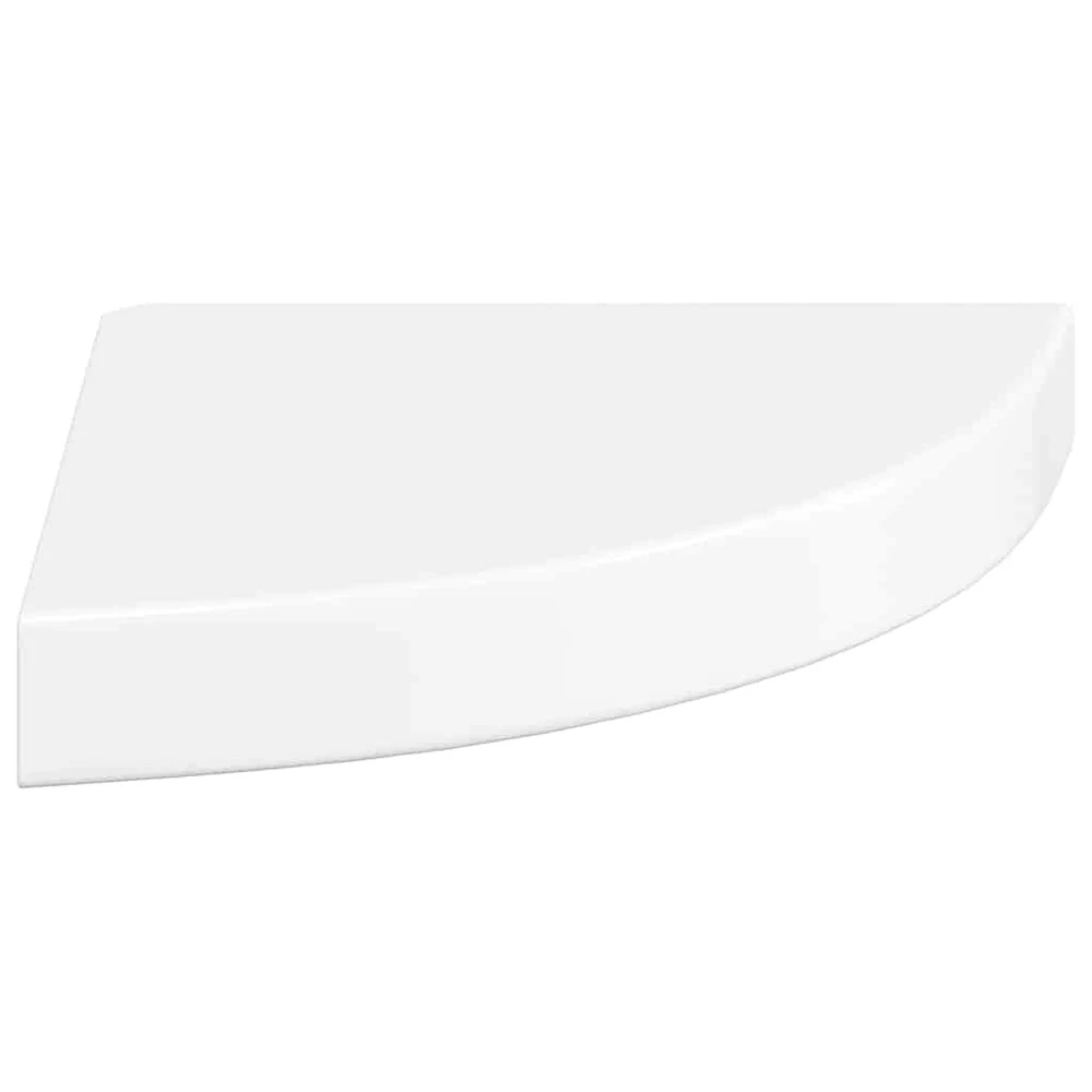 Pakabinamos kampinės lentynos, 4vnt., baltos, 25x25x3,8cm, MDF