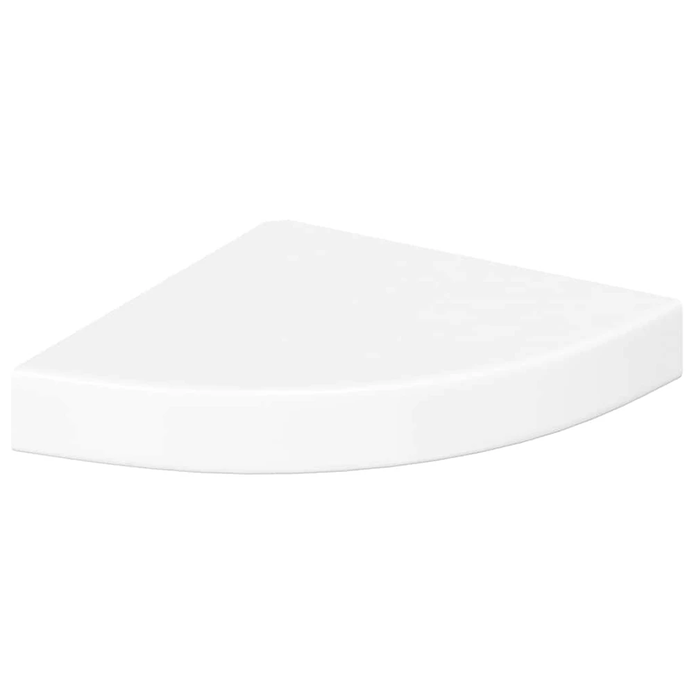Pakabinamos kampinės lentynos, 4vnt., baltos, 25x25x3,8cm, MDF