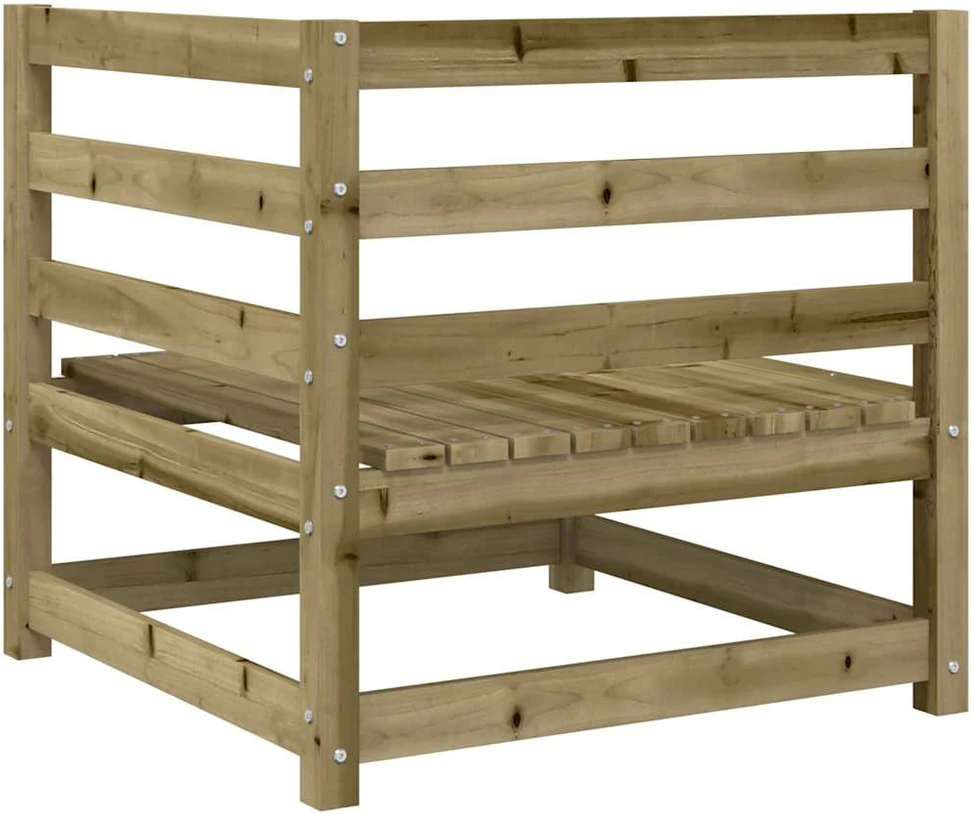 Kampinės sodo sofos dalys, 2vnt., 70x70x67cm, impregnuota pušis