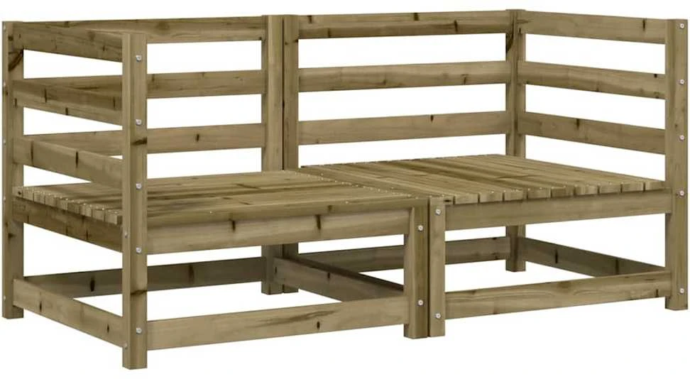 Kampinės sodo sofos dalys, 2vnt., 70x70x67cm, impregnuota pušis