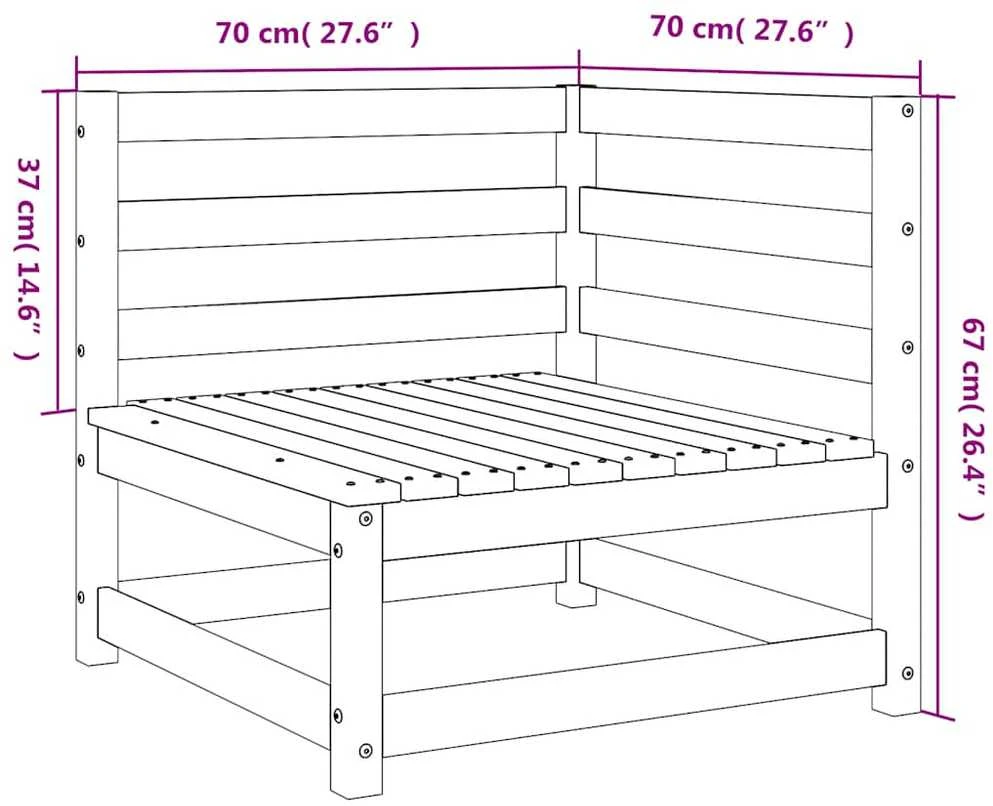 Kampinės sodo sofos dalys, 2vnt., 70x70x67cm, impregnuota pušis