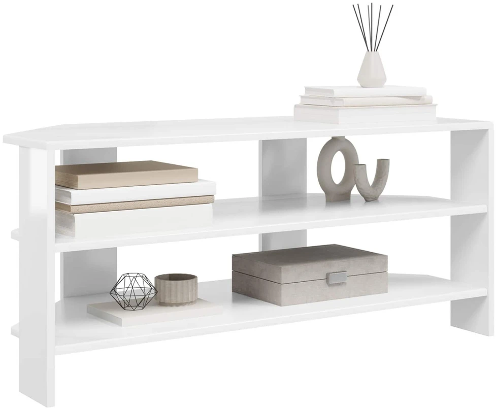 TV staliukas KampinėTVspintelė 102x40,5x45cm Aukšto blizgesio balta