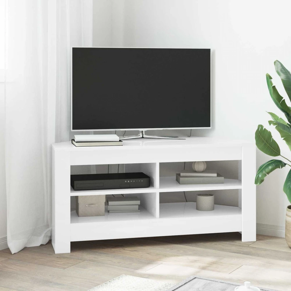 TV staliukas KampinėTVspintelė 102 x 40,5 x 45 cm Balta Apdirbta mediena
