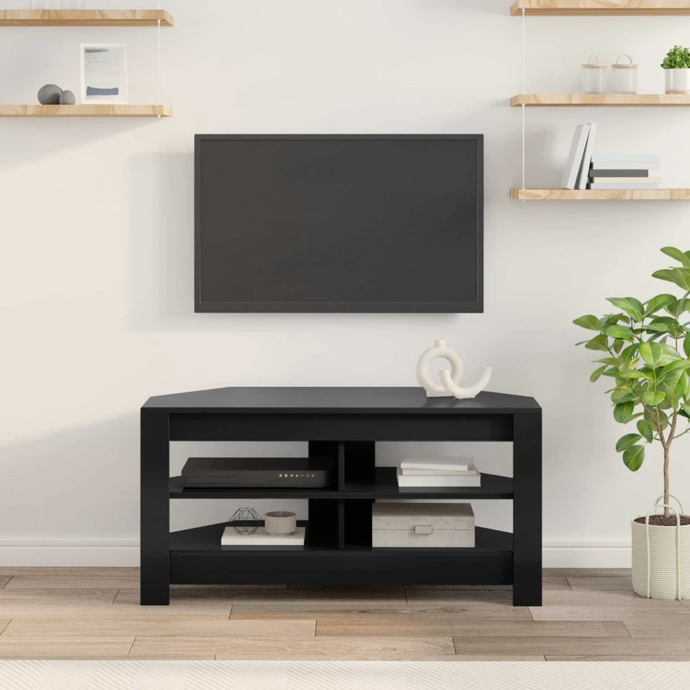 TV staliukas KampinėTVspintelė 102 x 40,5 x 45 cm Juoda Apdirbta mediena
