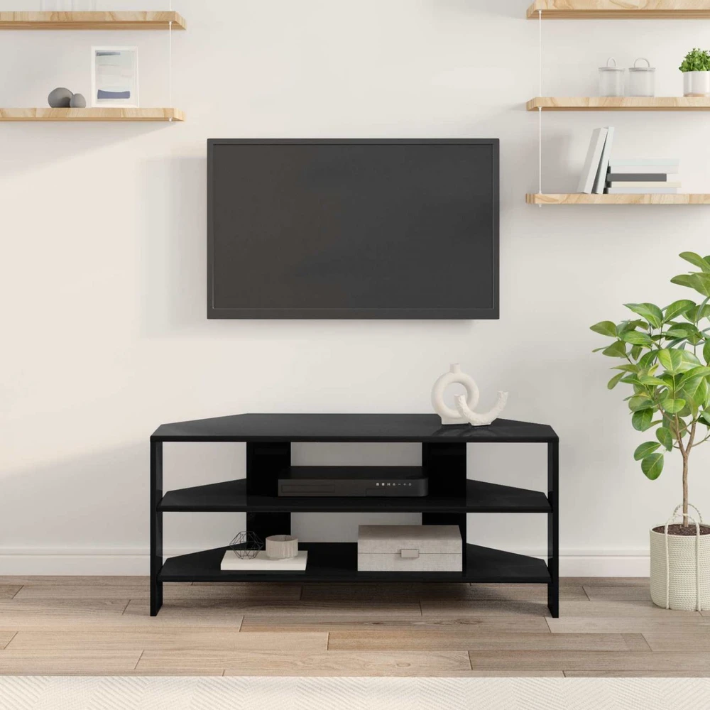 TV staliukas KampinėTVspintelė 102x40,5x45cm Juoda Apdirbta mediena