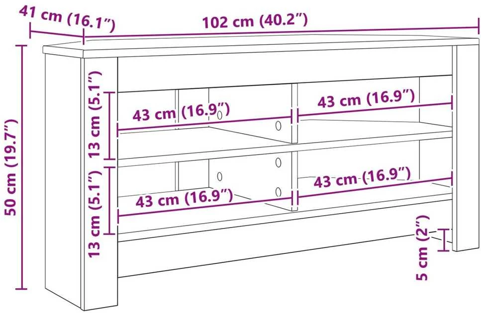 TV staliukas KampinėTVspintelė 102 x 40,5 x 45 cm Senovinis medis