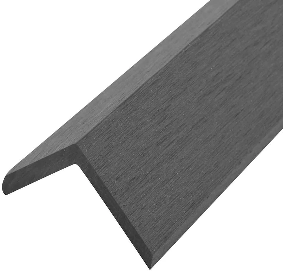 Kampiniai grindų dangos apvadai, 5vnt., pilki, 170cm, WPC