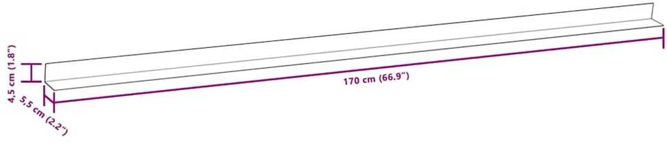 Kampiniai grindų dangos apvadai, 5vnt., juodi, 170cm, WPC