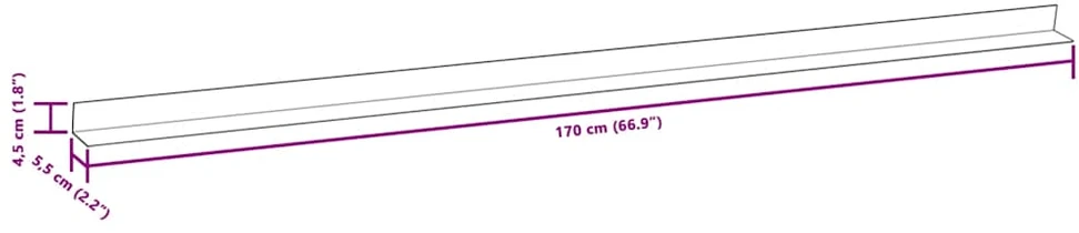 Kampiniai grindų dangos apvadai, 5vnt., pilki, 170cm, WPC