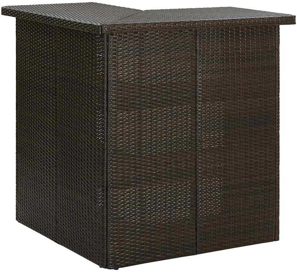 Kampinis baro staliukas, rudas, 100x50x105cm, poliratanas