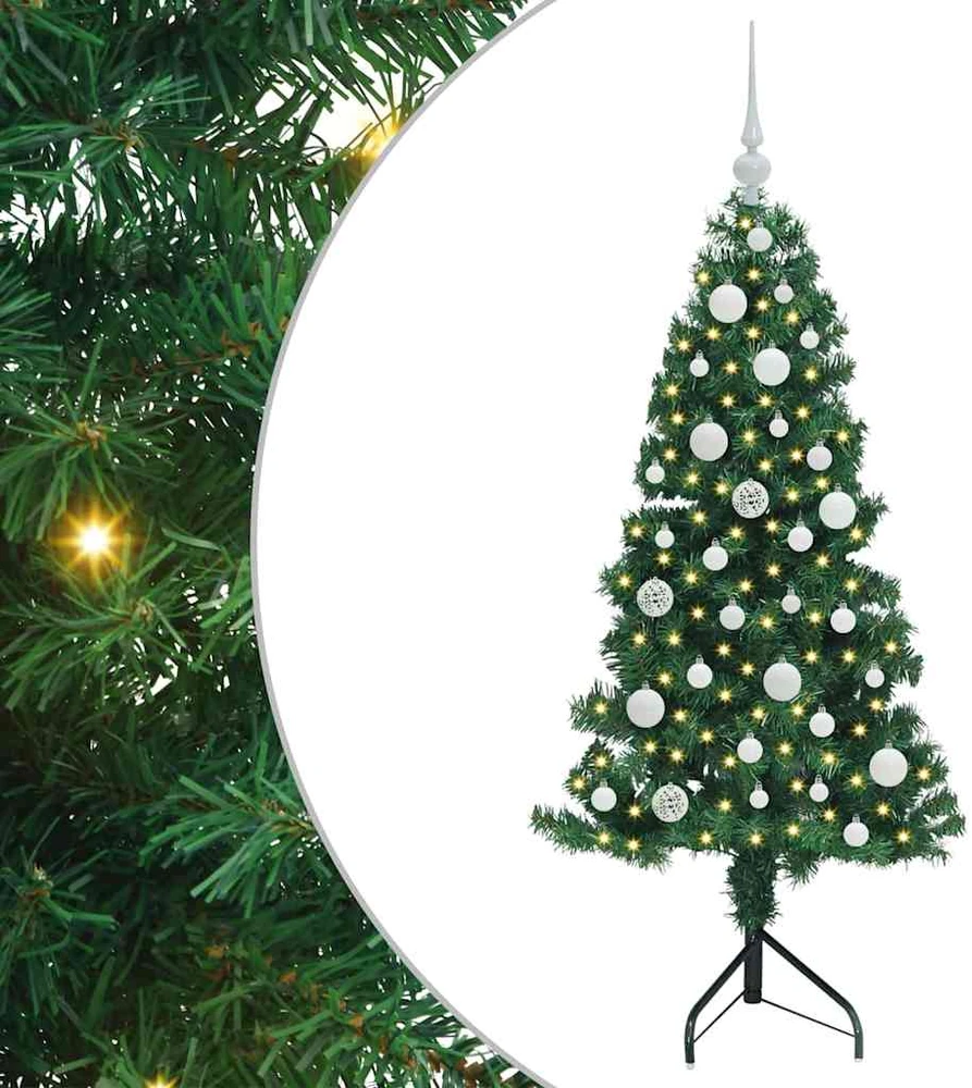 Kampinis dirbtinis Kalėdų medis Žalia 120 cm PVC ir metalas