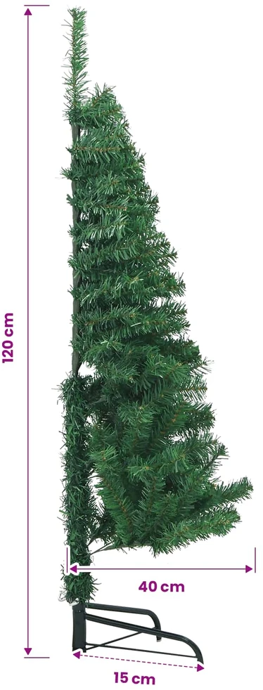 Kampinis dirbtinis Kalėdų medis Žalia 120 cm PVC ir metalas