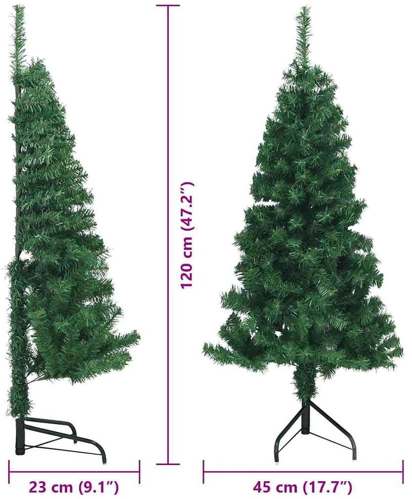 Kampinis dirbtinis Kalėdų medis Žalia 120 cm PVC ir metalas