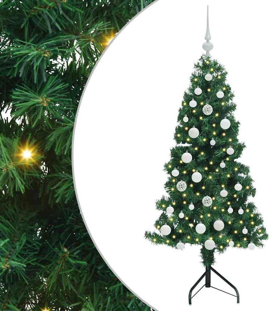 Kampinis dirbtinis Kalėdų medis Žalia 150 cm PVC ir metalas