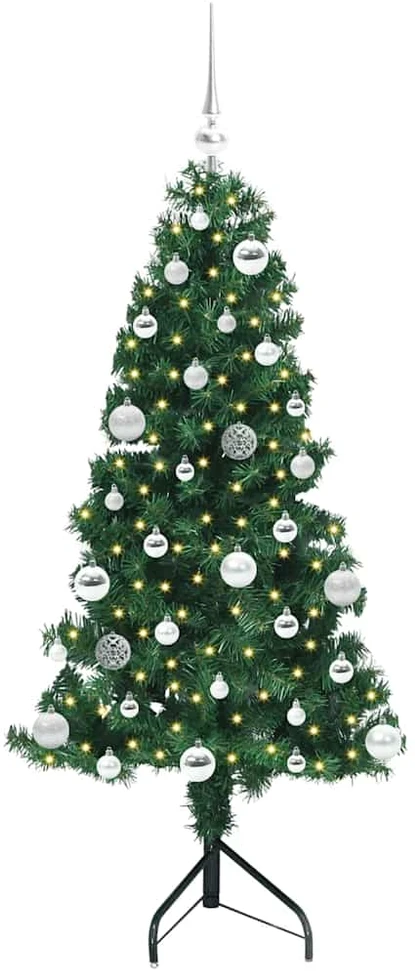 Kampinis dirbtinis Kalėdų medis Žalia 150 cm PVC ir metalas