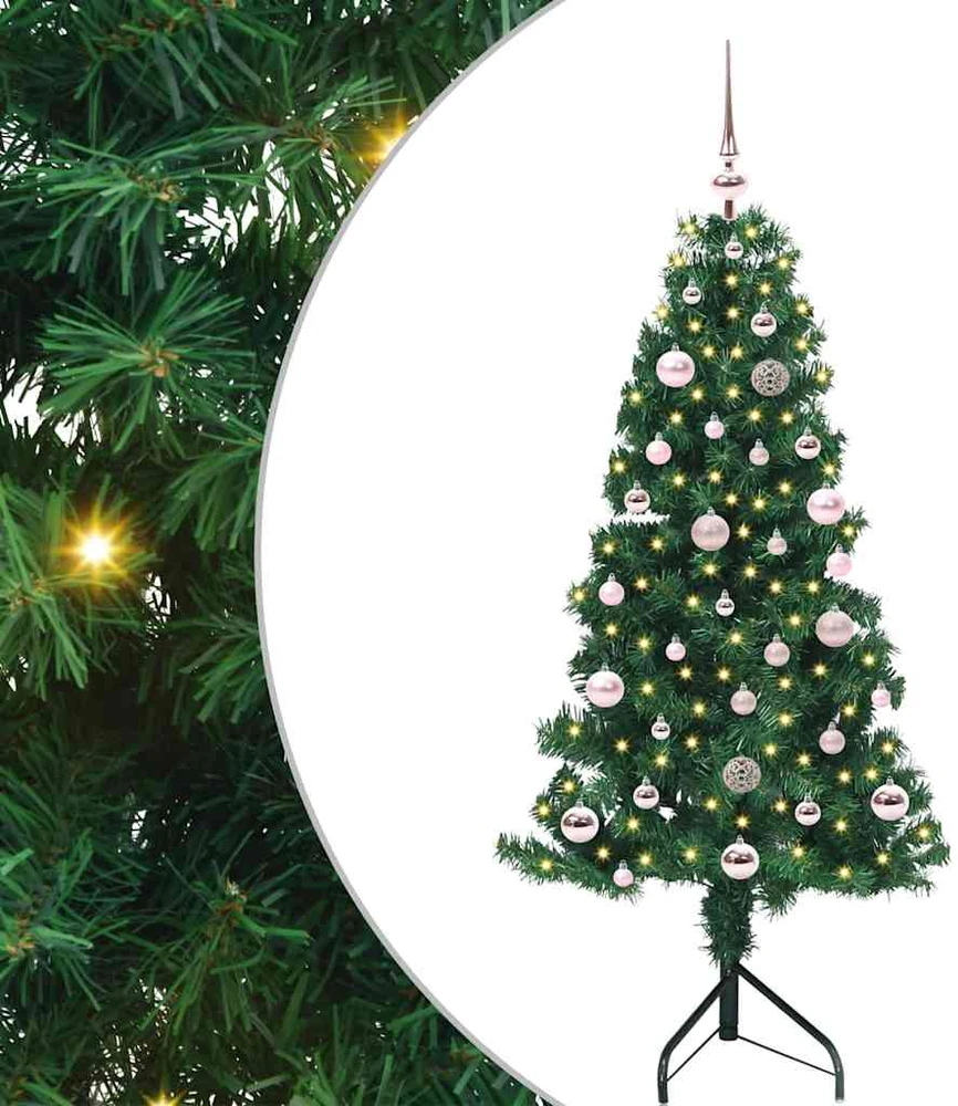 Kampinis dirbtinis Kalėdų medis Žalia 150 cm PVC ir metalas