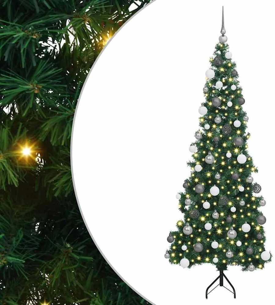 Kampinis dirbtinis Kalėdų medis Žalia 180 cm PVC ir metalas
