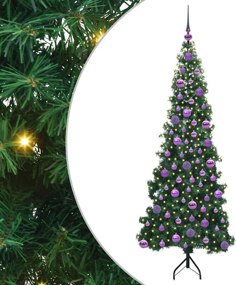 Kampinis dirbtinis Kalėdų medis Žalia 180 cm PVC ir metalas
