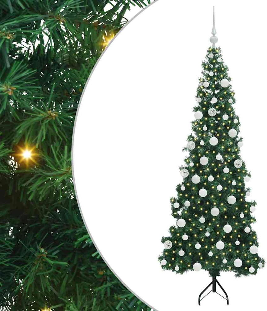 Kampinis dirbtinis Kalėdų medis Žalia 180 cm PVC ir metalas