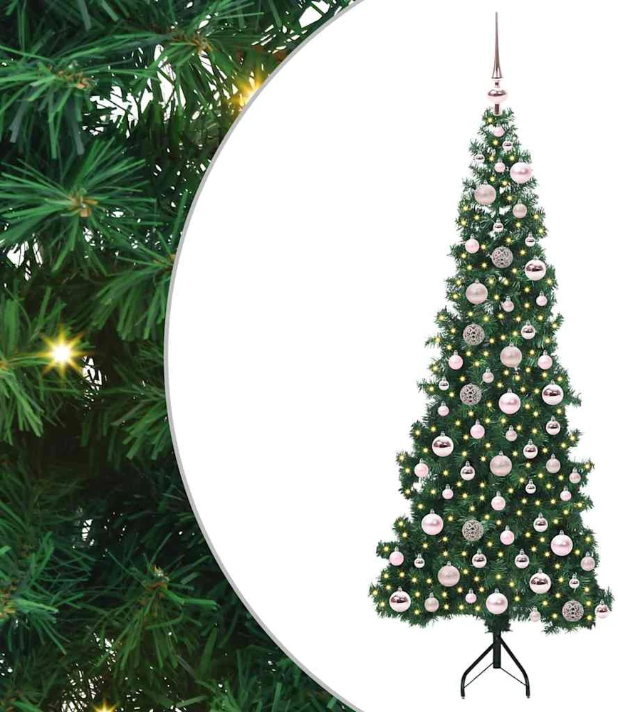 Kampinis dirbtinis Kalėdų medis Žalia 180 cm PVC ir metalas