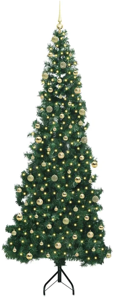 Kampinis dirbtinis Kalėdų medis Žalia 240 cm PVC ir metalas