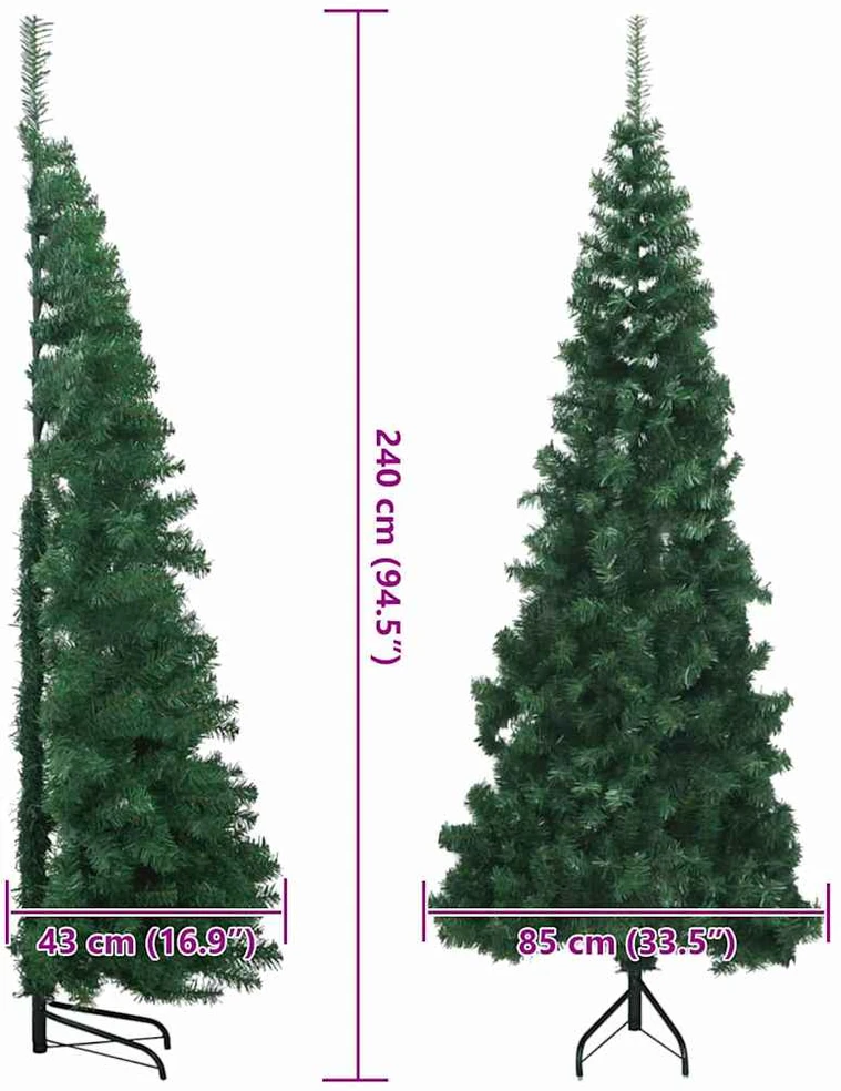 Kampinis dirbtinis Kalėdų medis Žalia 240 cm PVC ir metalas