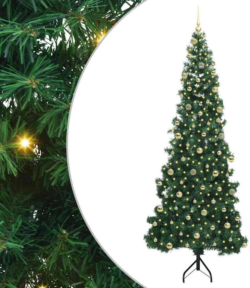 Kampinis dirbtinis Kalėdų medis Žalia 240 cm PVC ir metalas