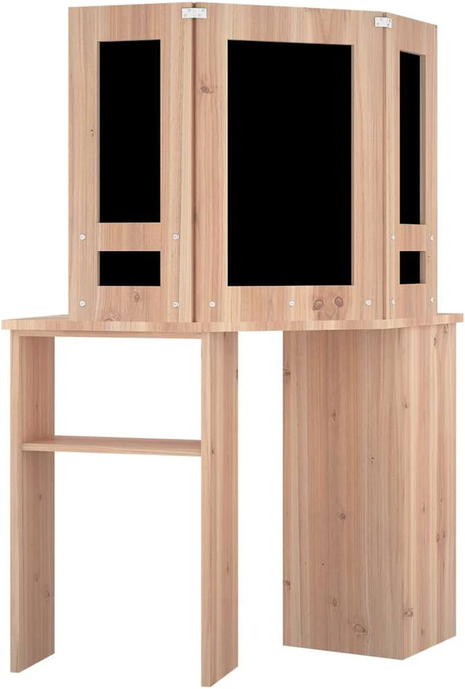 Kampinis kosmetinis staliukas su LED, ąžuolo, 111x54x141,5cm