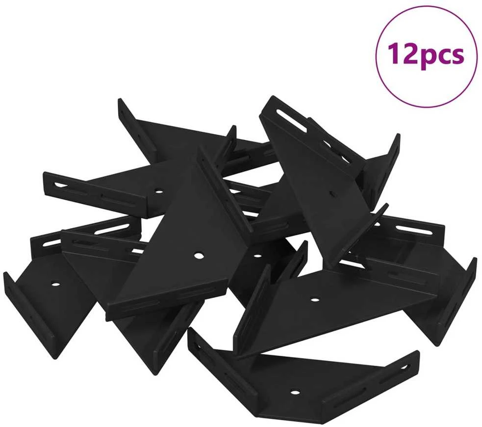 Kampinis laikiklis 12 Juoda 138,5 x 50,5 x 16 mm Geležis