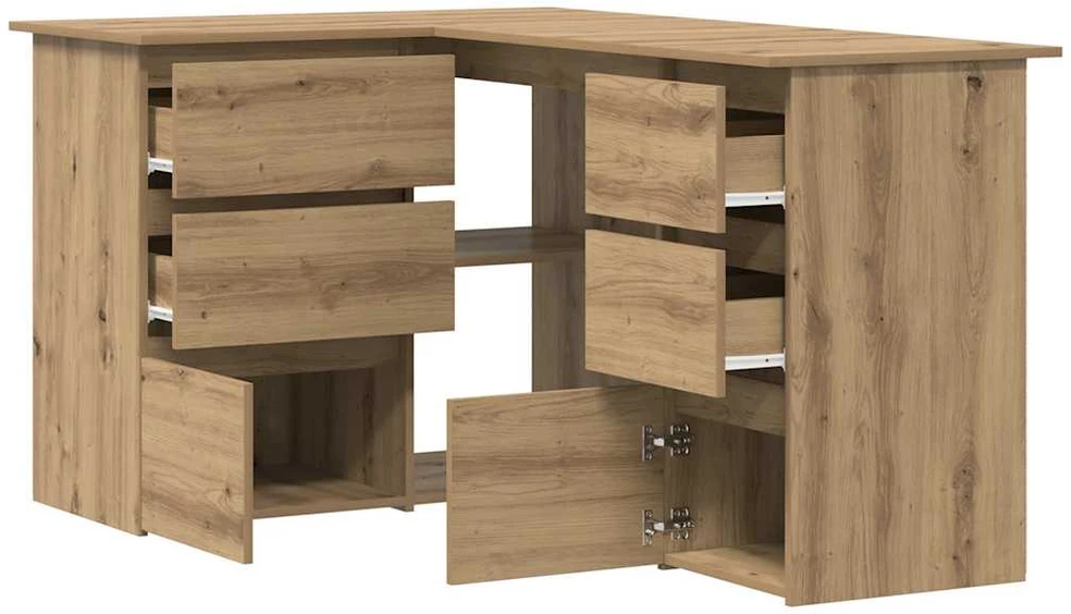 Kampinis rašomasis stalas, artisano, 145x100x76cm, mediena