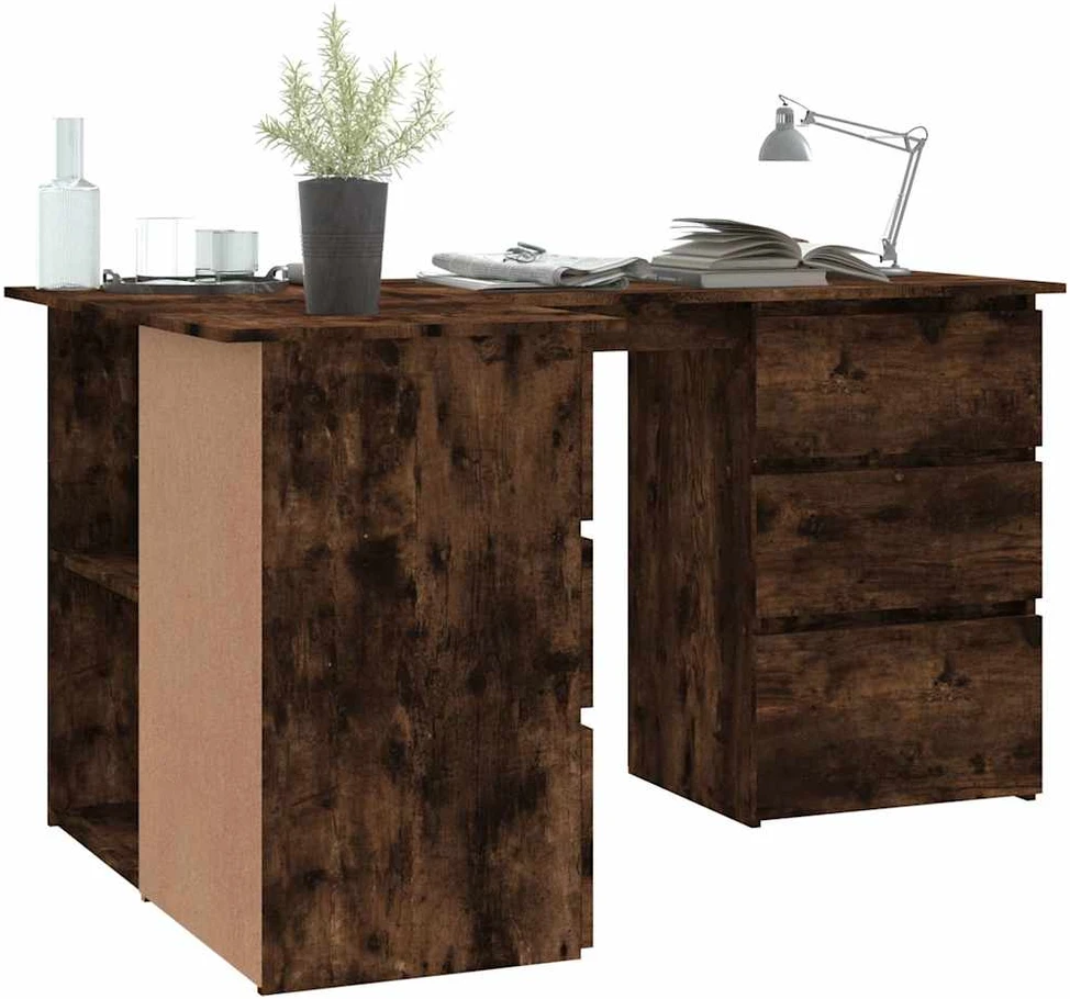 Kampinis rašomasis stalas, ąžuolo, 145x100x76cm, mediena