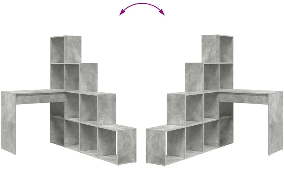 Kampinis rašomasis stalas Betono pilka 101,5 x 149,5 x 149,5 cm