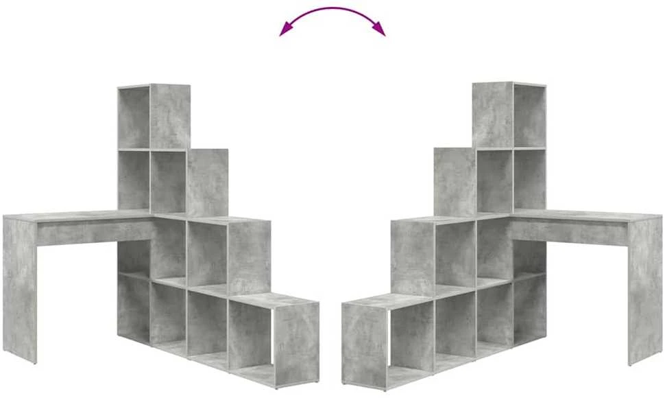 Kampinis rašomasis stalas Betono pilka 101,5 x 149,5 x 149,5 cm