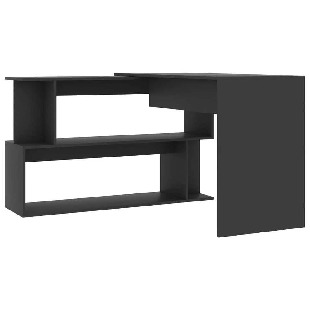 Kampinis rašomasis stalas, pilkas, 200x50x76cm, MDP