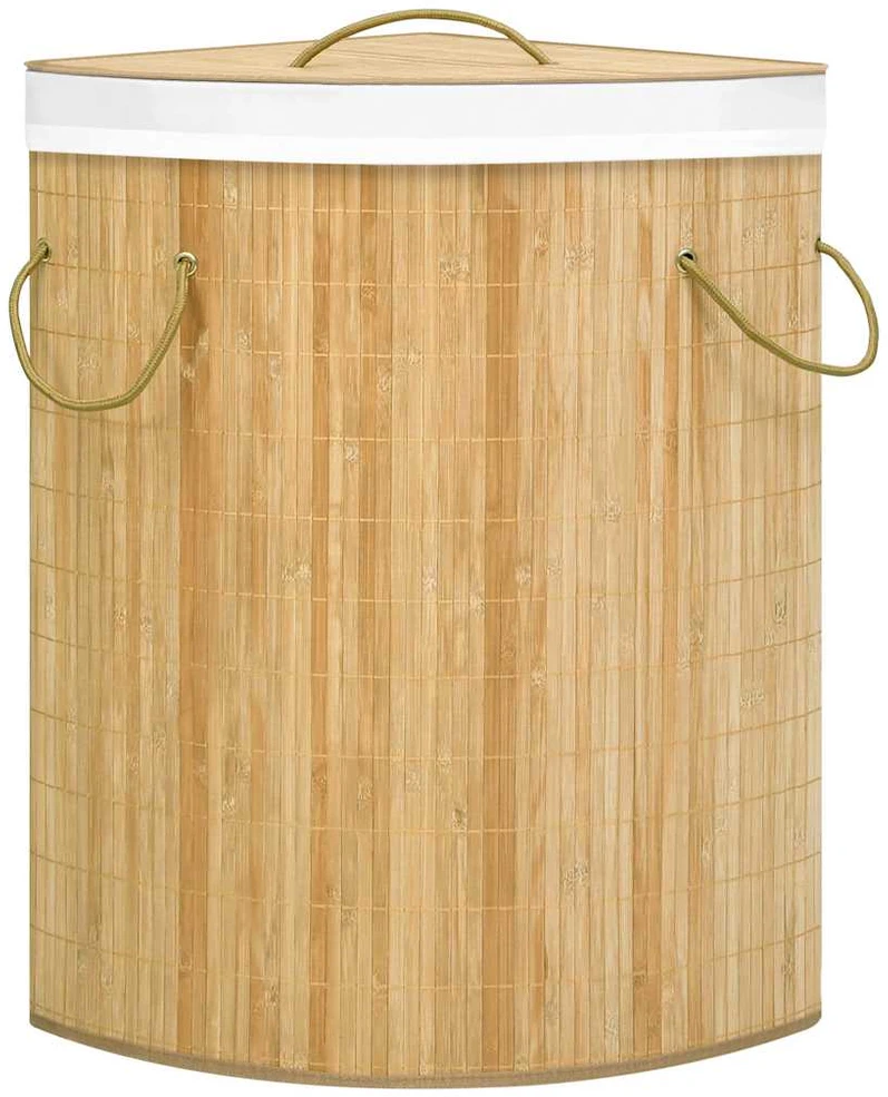Kampinis skalbinių krepšys, bambukas, 60l