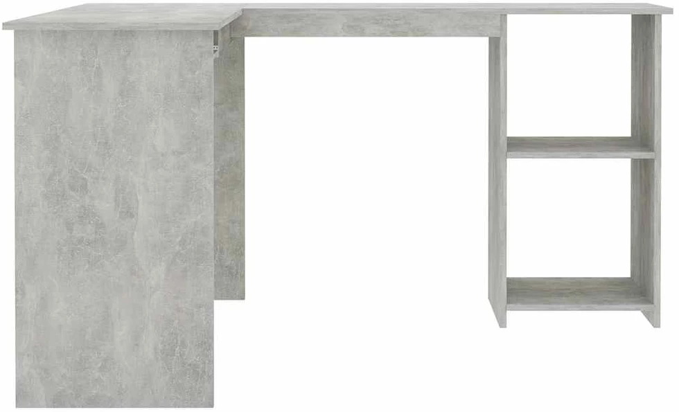 Kampinis stalas, betono, 120x140x75cm, mediena, L formos