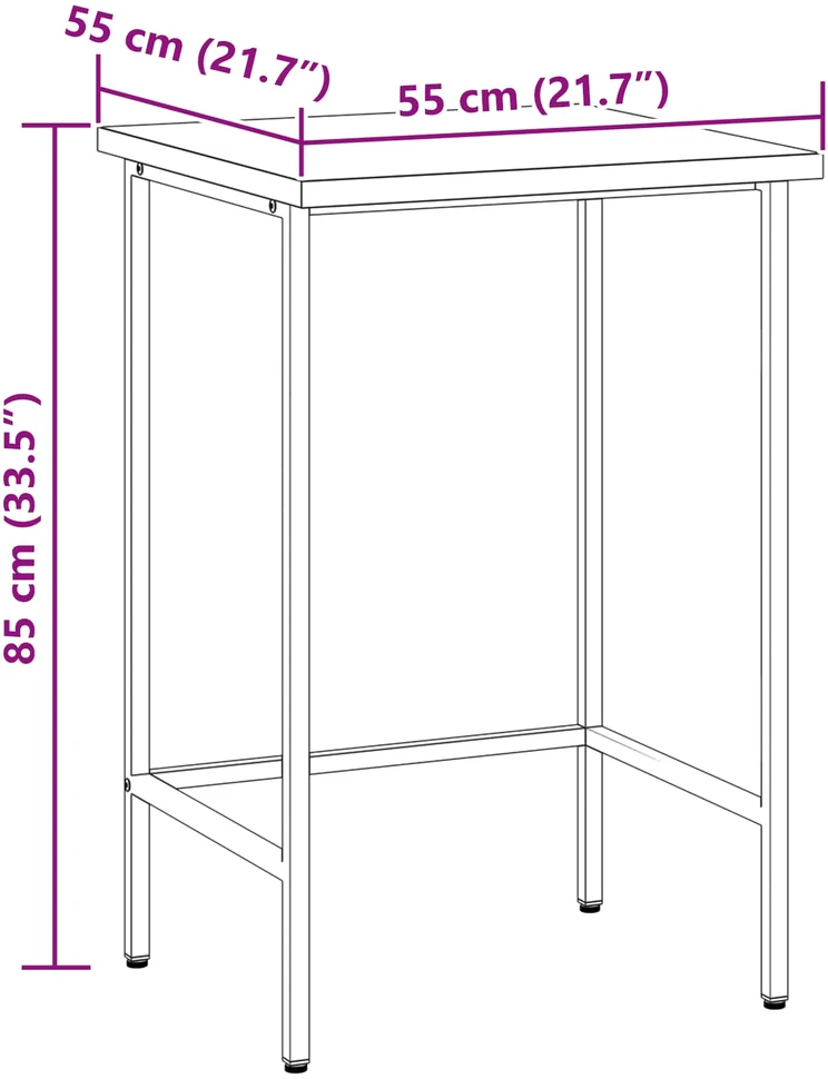 Kampinis stalas Pilka 55 x 55 x 85 cm