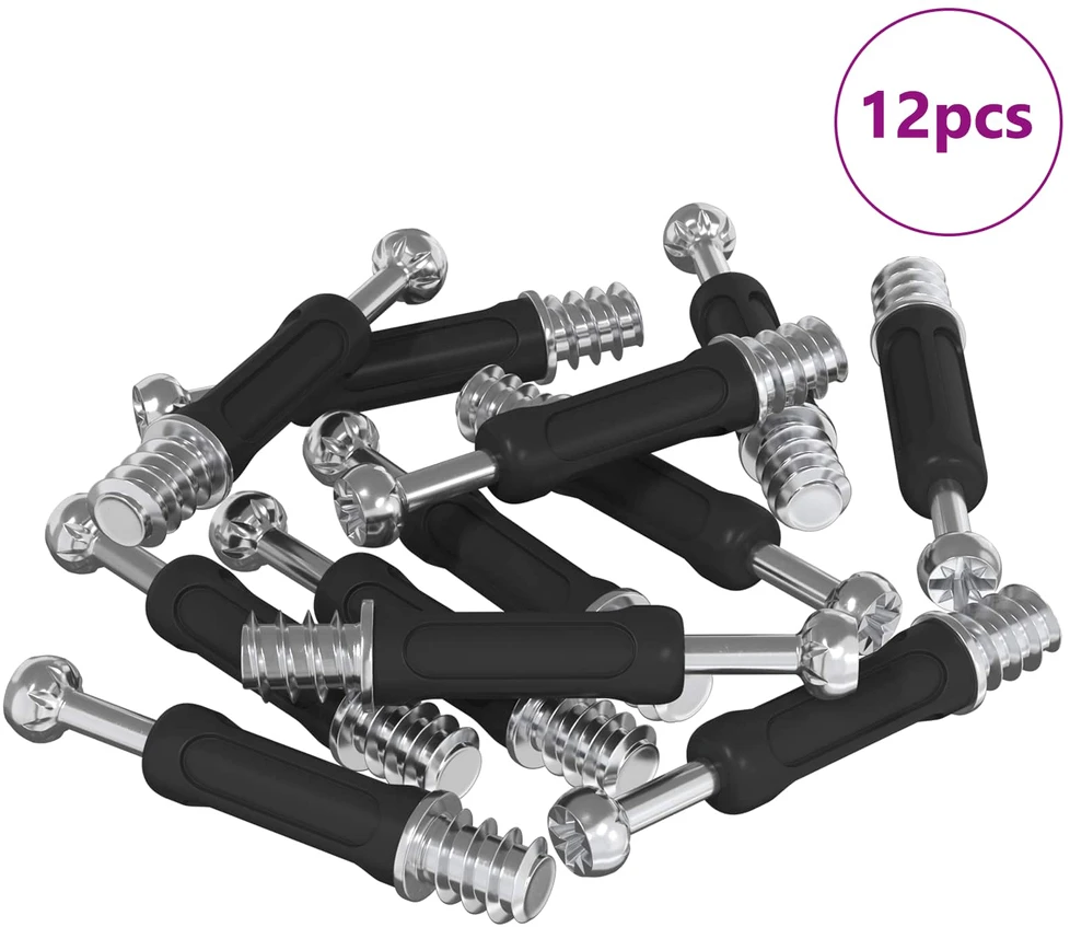 Kamščio varžtas 12 vnt. Sidabrinė ir juoda M6 x 40 mm Metalas