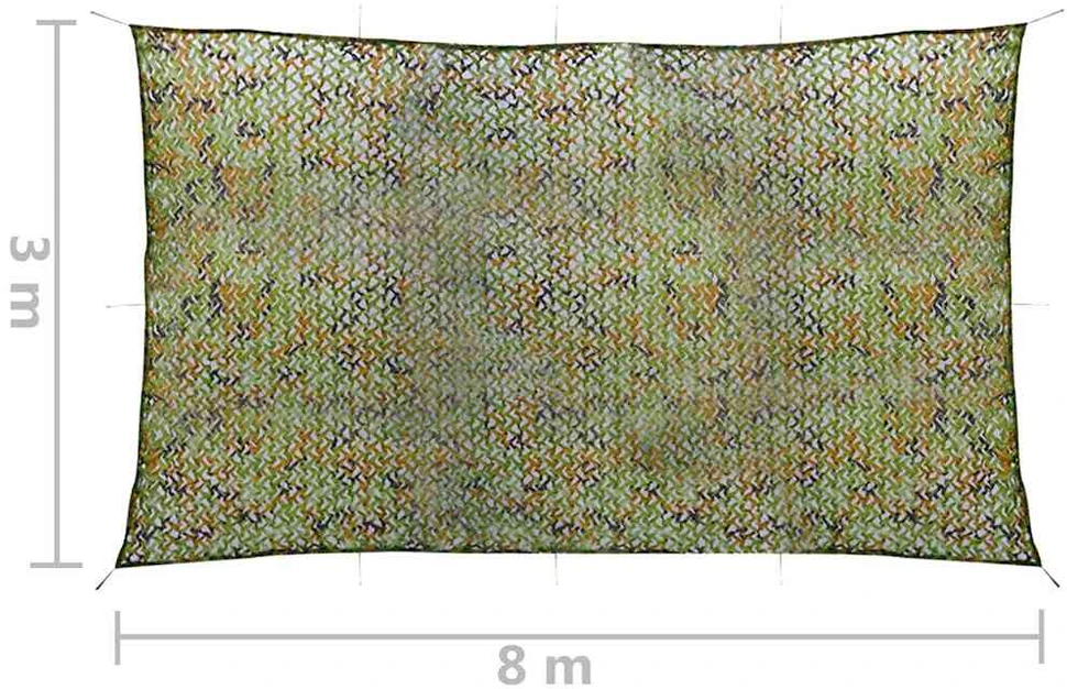 Kamufliažinis tinklas su laikymo krepšiu, žalios spalvos, 3x8m