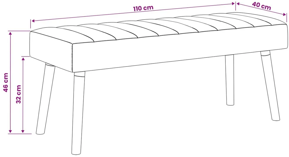 Kanalo paminkštintas suolas Mėlyna 110 x 40 x 46 cm Audinys
