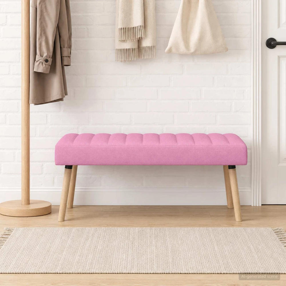 Kanalo paminkštintas suolas Rožinė 110 x 40 x 46 cm Audinys