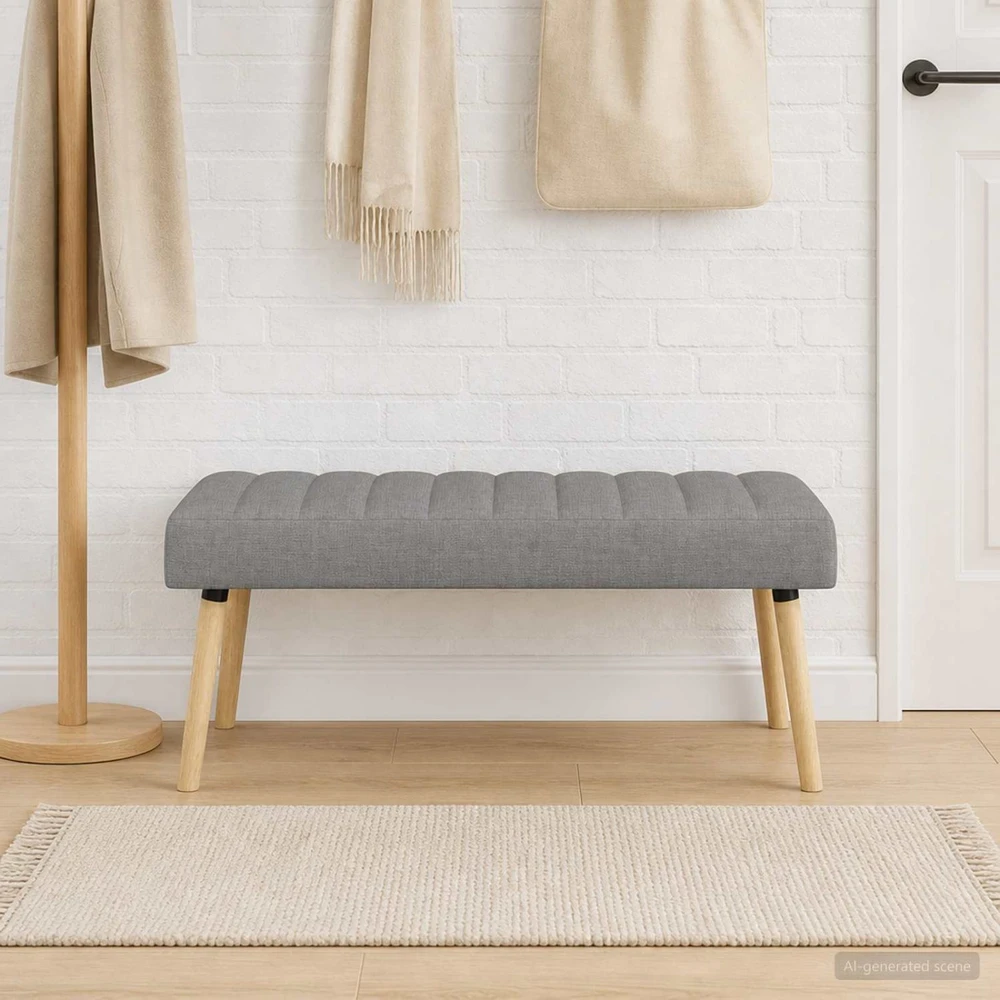 Kanalo paminkštintas suolas Šviesiai pilka 110 x 40 x 46 cm