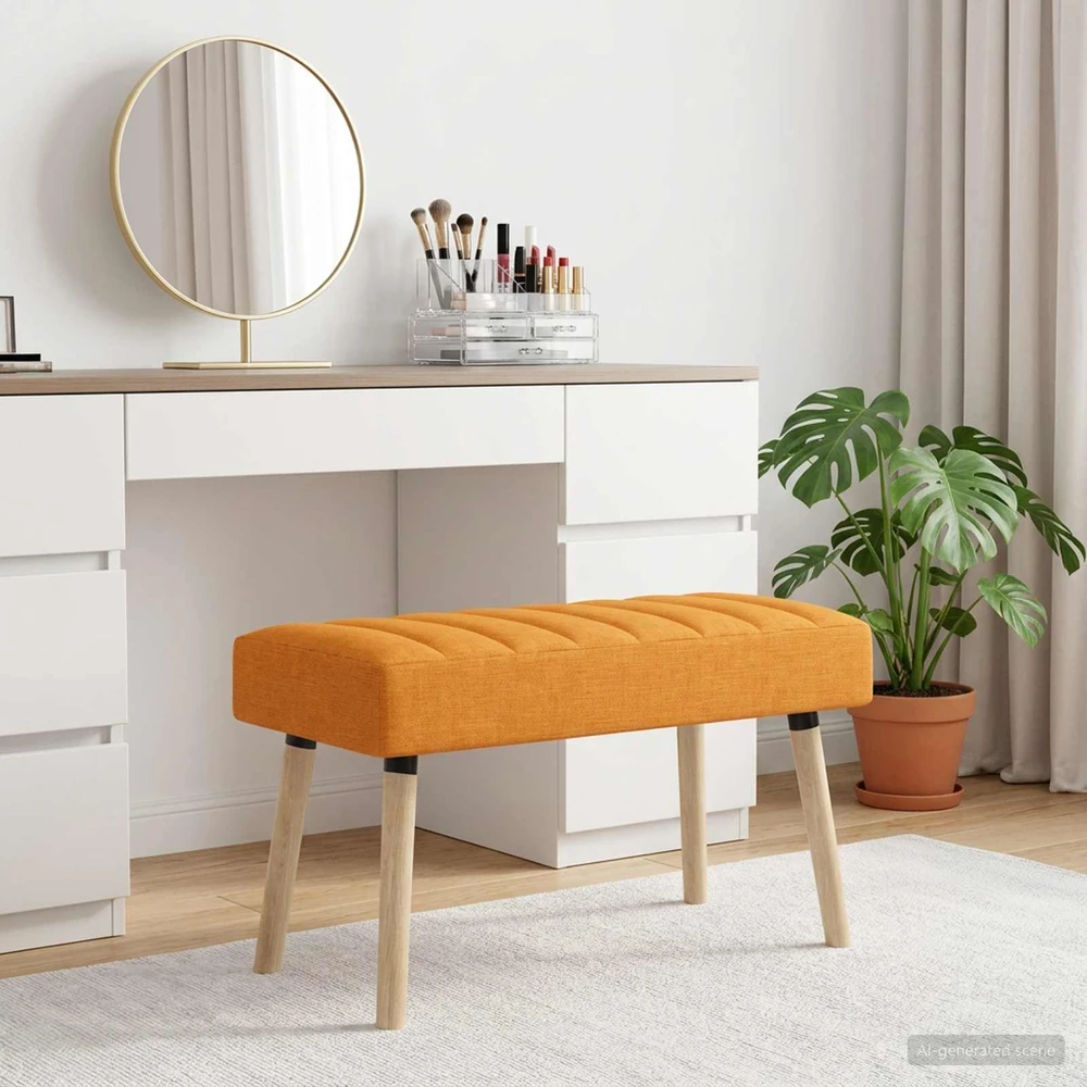 Kanalo paminkštintas suolas Tamsiai geltona 80 x 40 x 46 cm