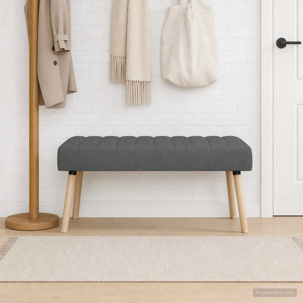 Kanalo paminkštintas suolas Tamsiai pilka 110 x 40 x 46 cm