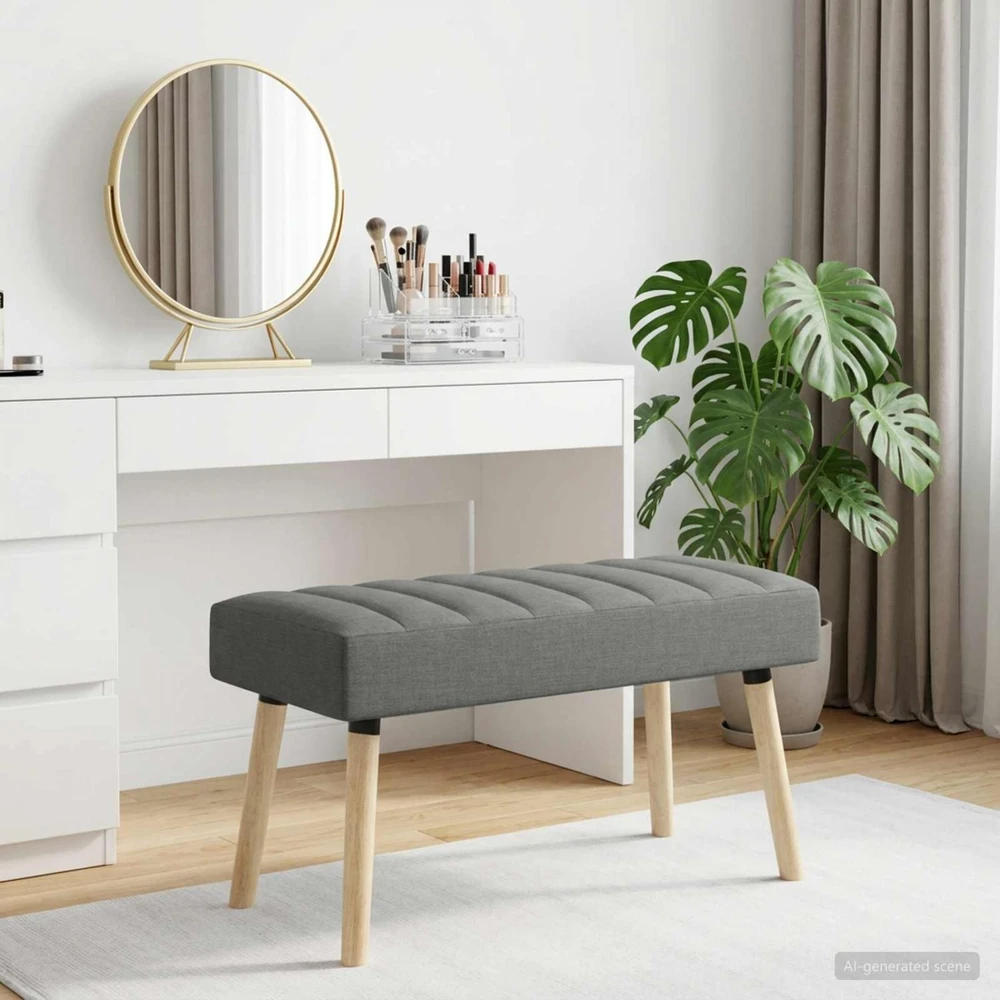 Kanalo paminkštintas suolas Tamsiai pilka 80 x 40 x 46 cm
