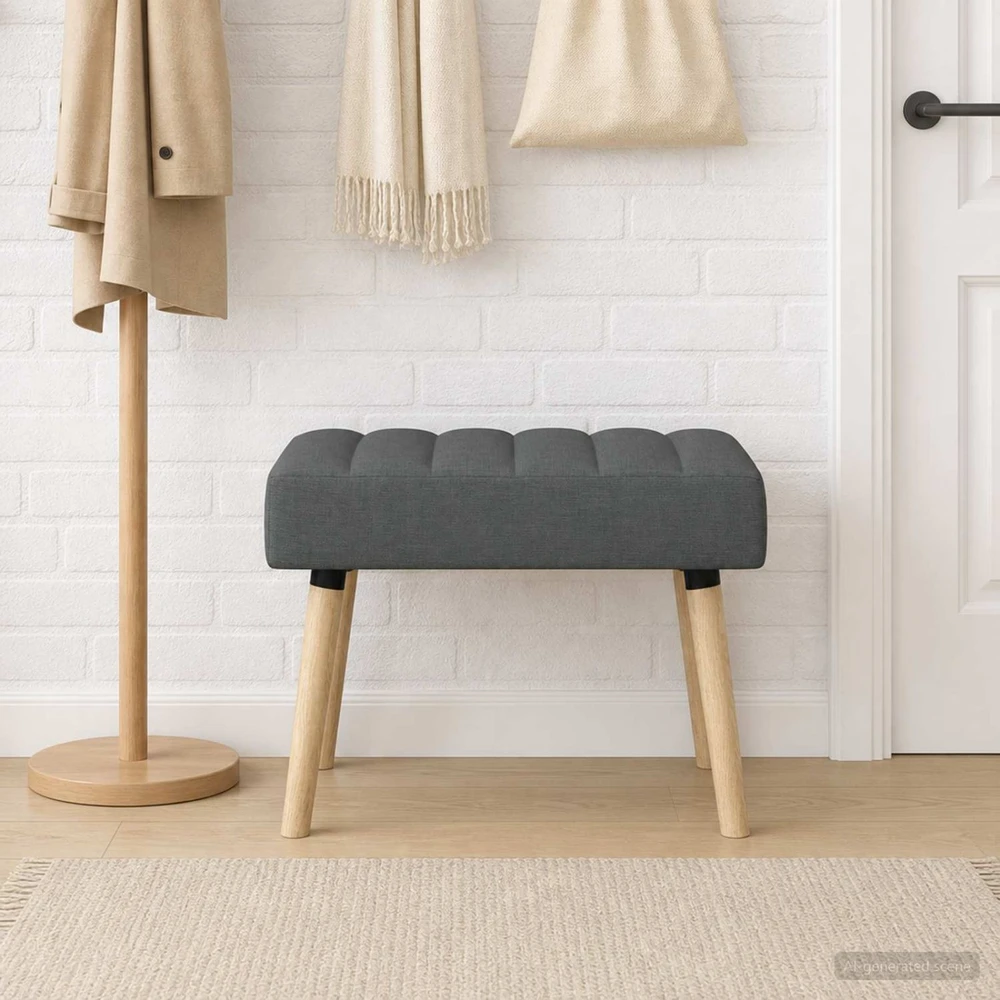 Kanalo paminkštintas suolas Tamsiai pilka 60 x 40 x 45 cm