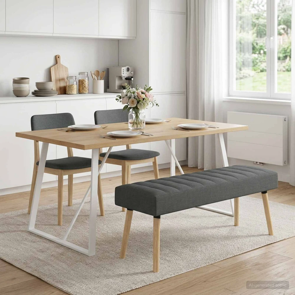 Kanalo paminkštintas suolas Tamsiai pilka 110 x 40 x 46 cm