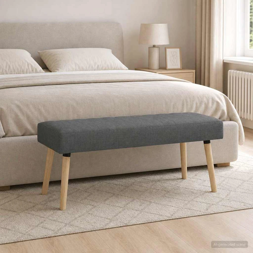 Kanalo paminkštintas suolas Tamsiai pilka 110 x 40 x 46 cm